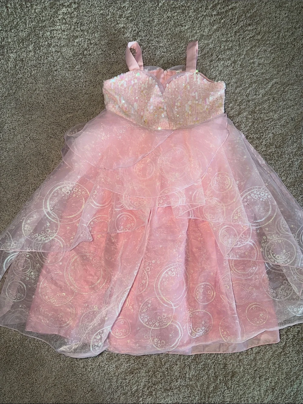 Girls' Sparkle Sequin Pink Tulle Formal Dress